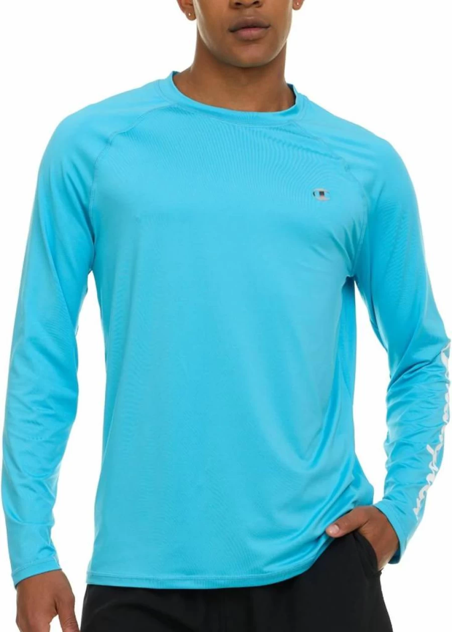 Champion Men's UPF 50+ Sun Protection Long Sleeve Rash Guard - Quick Dry Swim Shirt for Swimming, Fishing & Outdoor Activities