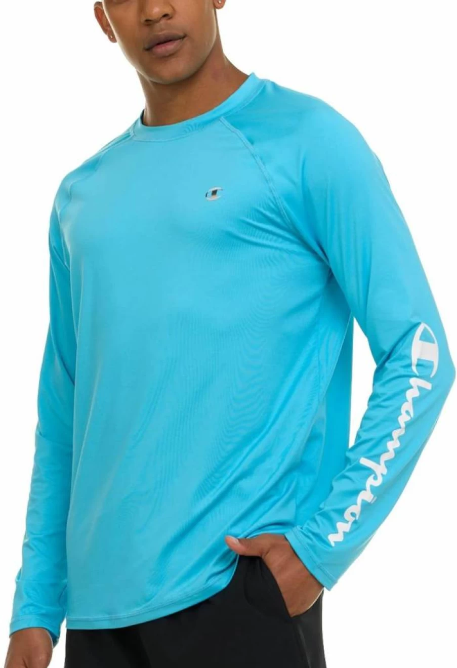 Champion Men's UPF 50+ Sun Protection Long Sleeve Rash Guard - Quick Dry Swim Shirt for Swimming, Fishing & Outdoor Activities